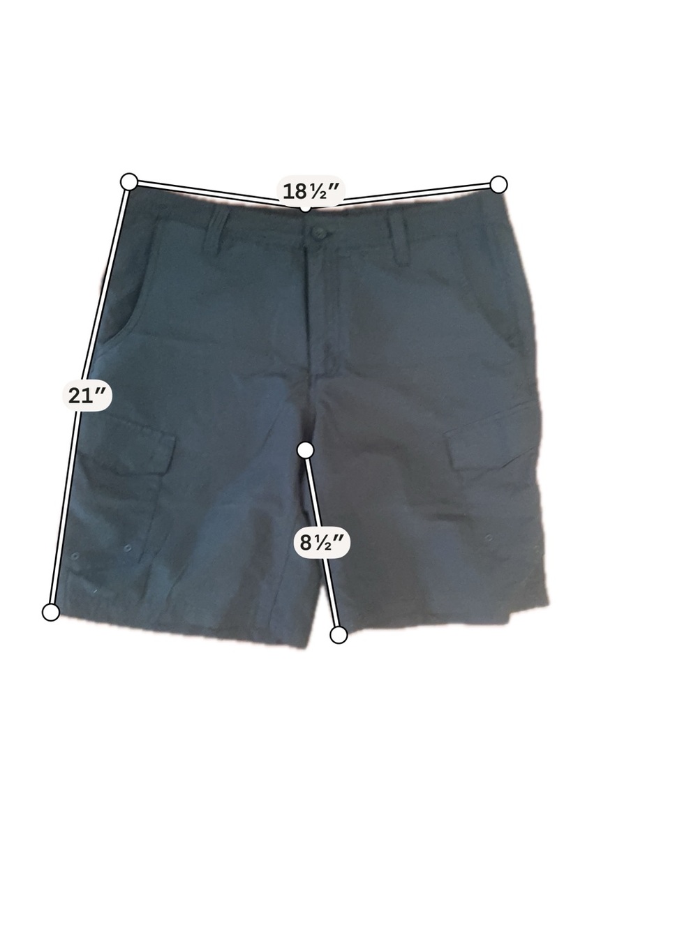 Magellan Outdoors Men's Cargo Shorts in Navy Blue - Picture 4 of 4